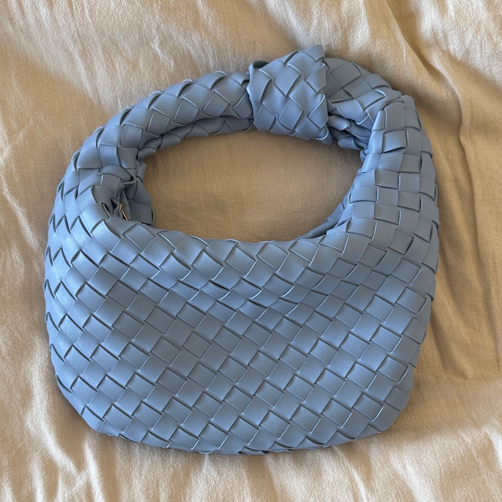 SOLD Dusty Blue Woven Handbag